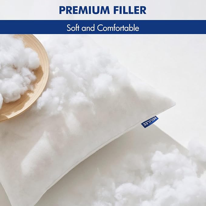 MIULEE 12x18 Pillow Inserts Set of 2, Rectangle Decorative Throw Pillow Premium Fluffy Lumbar Pillow Forms Sham Stuffer for Living Room Sofa Couch Bed