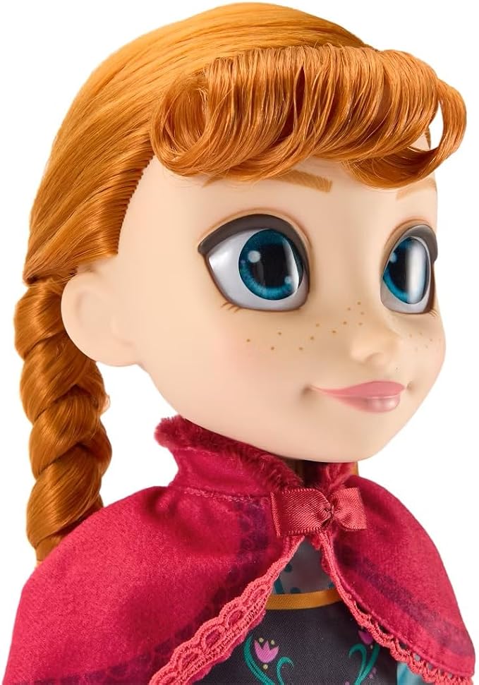 Disney Store Official Anna Once Upon a Story Doll - Disney Princess Toys Featuring Reflective Eyes with 3D Pupil and Iris, Detailed Costume, Hair Comb & Shoes - Comes in Display Box - 16 Inches