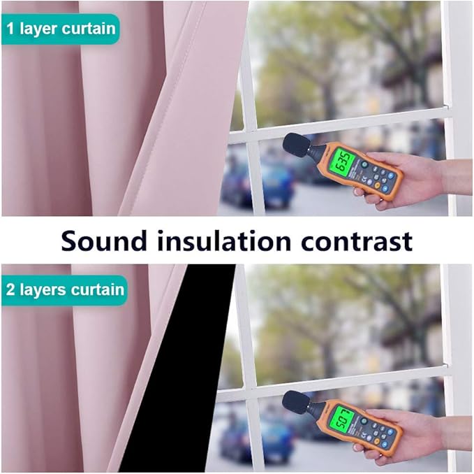 NICETOWN 100% Blackout Window Curtain Panels, Heat and Cold Blocking Drapes with Black Liner for Nursery, 84-inch Drop Thermal Insulated Draperies (Lavender Baby Pink, 2 Pieces, 42-inch Wide)