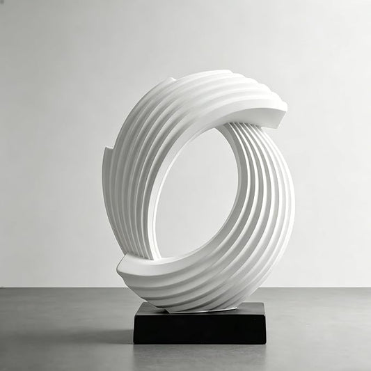 AWNR Gold Abstract Sculpture House Decor Aesthetic - Home Décor Accents for Nightstand, Shelves, Dining Room, Entryway Table, Office, Desk Accessories (White D)