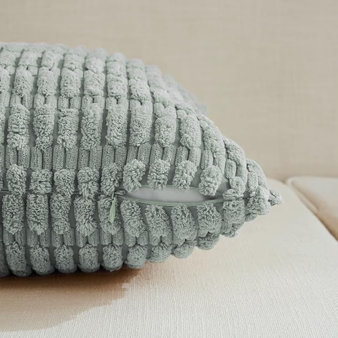 Fancy Homi 4 Packs Decorative Throw Pillow Covers for Living Room Couch Bed, Modern Farmhouse Boho Home Décor Accent Cushion Case, 26" x 26", Grey Blue