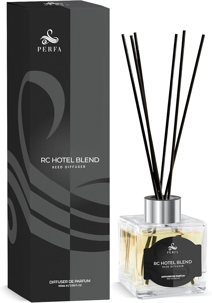 Reed Diffuser Set 100ml - Inspired by Luxury Hotel Diffuser Oil - Bathroom Decor Long Lasting Scent - Home Decor for Shelf, Bedroom, Living Room, and Workspace - Ritze Karlten Inspired Scent by Perfa