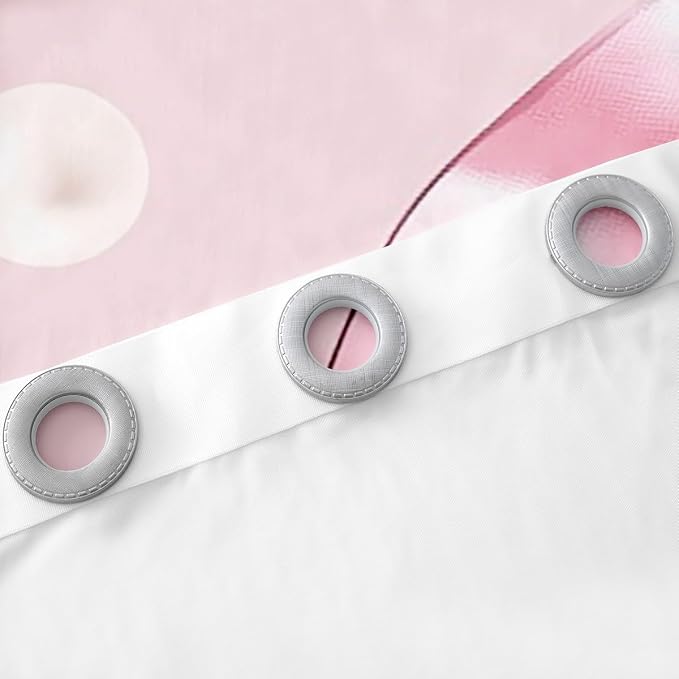Erosebridal Pearl Bow Curtain Pink Ribbon Bow Window Curtain,Cute Girly Bowknot Window Treatments Luxurious Bow Curtains & Drapes 38" Wx45 L for Kids Girls Teen Women
