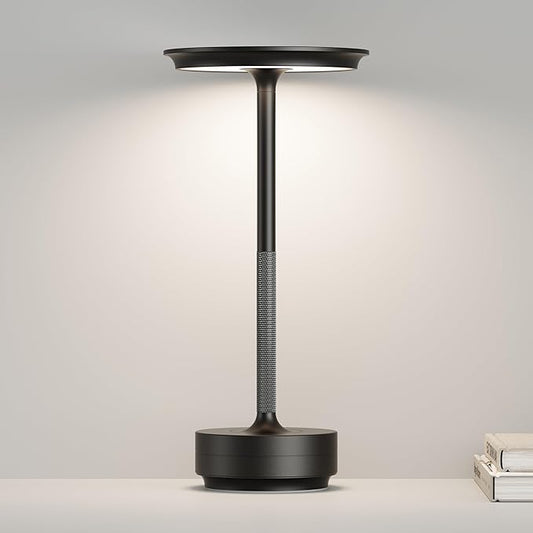 Rechargeable Cordless Table Lamps, Portable 5000mAh Battery Table Light, 3 Color Stepless Dimming LED Table Light,Suitable for Terrace, Western Restaurant, Cafe(with Memory Function)