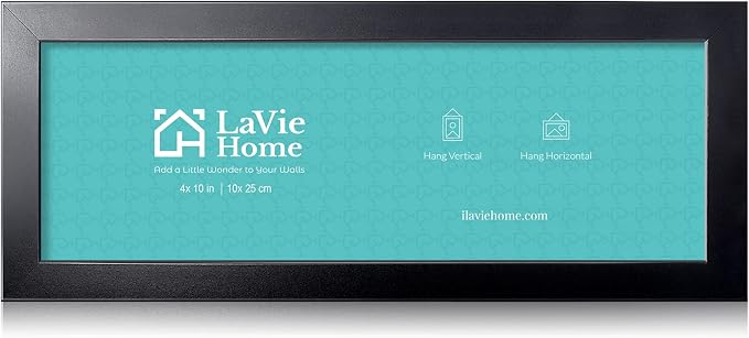 LaVie Home 4x10 Picture Frame Black, Panoramic Picture Frame for Wall Decoration, Classic Black Minimalist Style Suitable for Decorating Houses, Offices, Hotels（1 Pack）