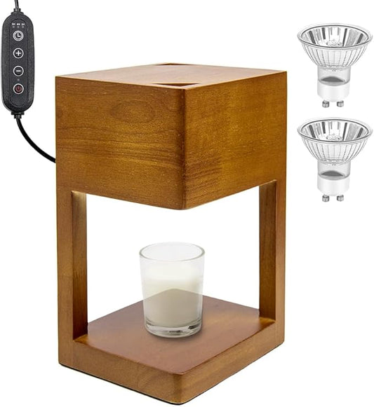 BAUSATZ Candle Warmer Lamp with Timer, Candle Warmer, Candle Warmers, Lamp Candle Warmer for Jar Candles, Birthday Gifts (Wooden)