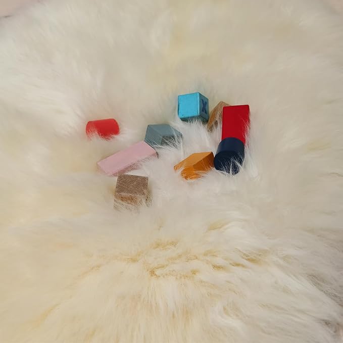 Kopal Genuine Australian Sheepskin Rug, Real Lambskin Area Rug, 2.1x3.2 ft Single Pelt, Natural White