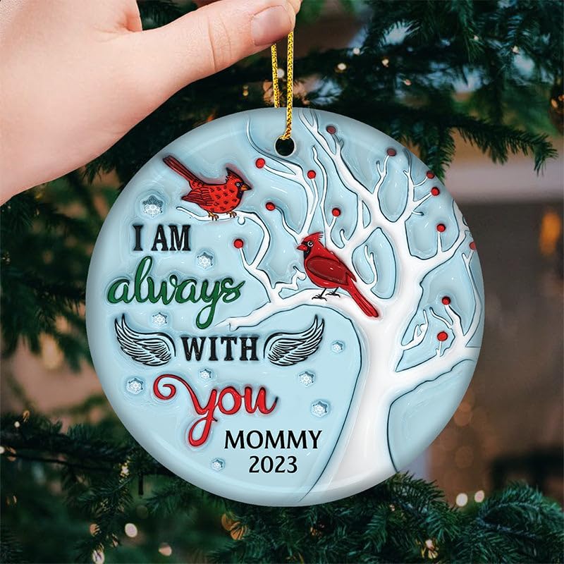 Pawfect House I'm Always with You, Personalized Christmas Memorial Sympathy Gifts for Loss of Grandma, Grandpa, Mom, Dad, Family Ceramic Ornaments, in Memory of Christmas Ornament, Housewarming Gifts
