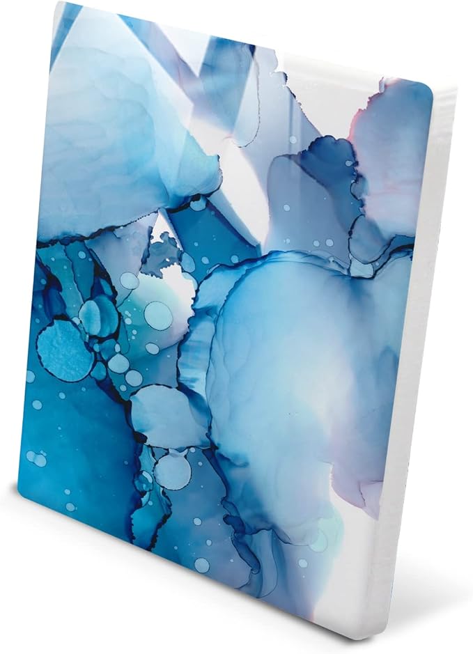48 Pack Sublimation Blanks Coasters Bulk, 4 Inch Glossy White Glazed Ceramic Tiles Bulk with Cork Backing Pads, Heat Transfer Cup Mat for DIY Crafts Home Kitchen Decor (Square 48PCS)