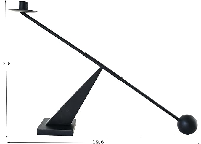 Black Metal Modern Candle Holder Candlestick Holders Decorative Candle Stand, Tapered Candle Holders Home Decoration 19 inch