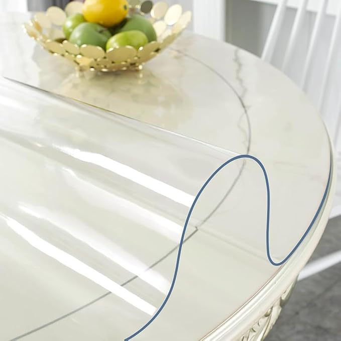 Deep Dream 2.0mm Thick 40 Inches Clear Round Table Protector, Round Table Cover, Tablecloth Protector, Table Protector for Dining Room Table & Office