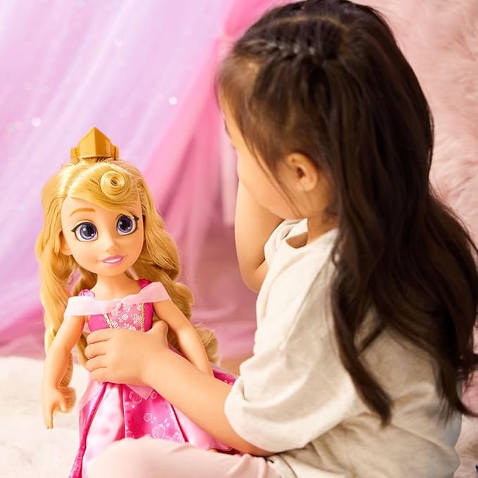 Disney Store Official Aurora Once Upon a Story Doll - Disney Princess Toys Featuring Reflective Eyes with 3D Pupil and Iris, Detailed Costume, Hair Comb & Shoes - Comes in Display Box - 16 Inches