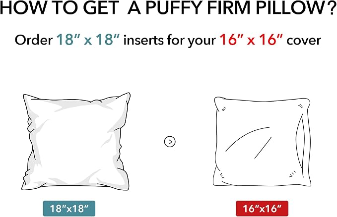 Oubonun 18 x 18 Outdoor Pillow Inserts (Pack of 2) - Square Waterproof Throw Pillow - Decorative Throw Pillows Insert for Couch Sofa Bed Patio Furniture - White Pillow