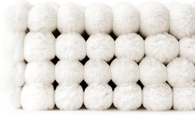 MIULEE Faux Fur Plush Decorative Throw Pillow Covers 20x20 Set of 4, Modern Soft Fuzzy Striped Cushion Covers for Spring Sofa Couch Bed Living Room Cozy Home Decor,Pure White