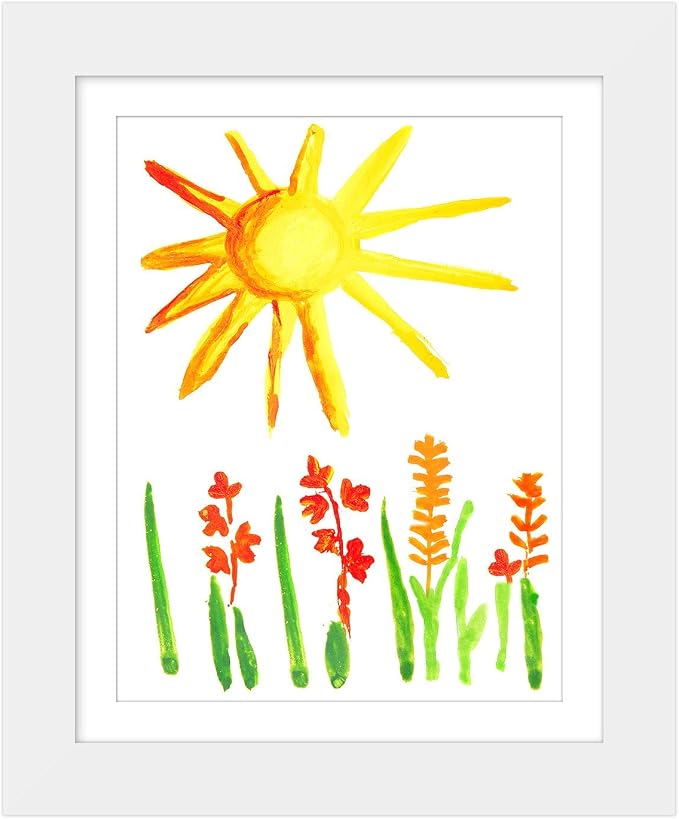 Americanflat Kids Artwork Frame Changeable (White) - Magnetic Door Holds 100 Art Pieces - 8.5x11 Letter Size Display with Mat or 10x12.5 Without Mat - My Mini Masterpiece