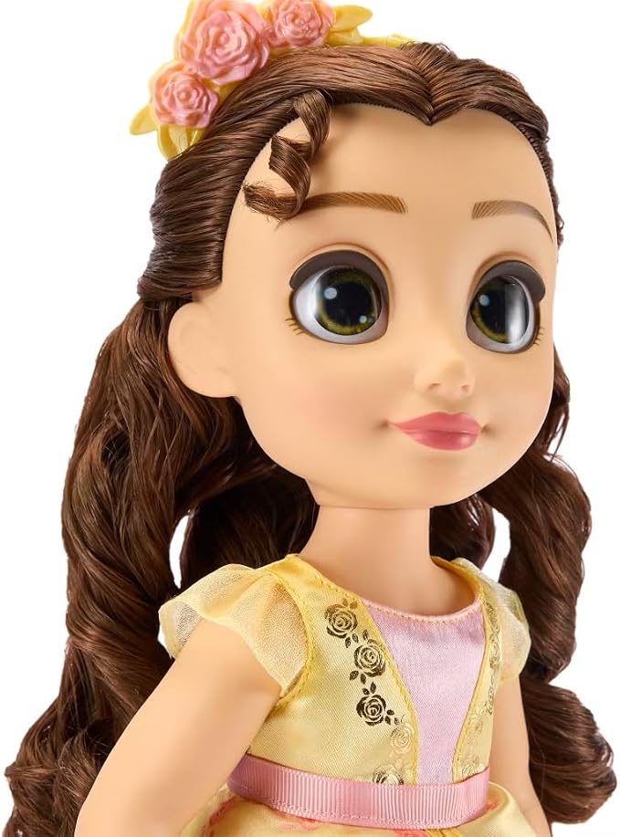 Disney Store Official Belle Once Upon a Story Doll - Disney Princess Toys Featuring Reflective Eyes with 3D Pupil and Iris, Detailed Costume, Hair Comb & Shoes - Comes in Display Box - 16 Inches