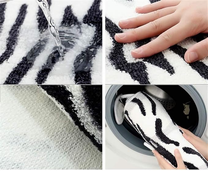 Tiger Print Rug Cartoon Cute Faux Area Rugs Fluffy Animal Print Mat Carpet Kids Small Rugs for Playroom Room Home Decor (2.6x1.8Ft /32.2" Lx21.4 W（54.5x82cm）,White)