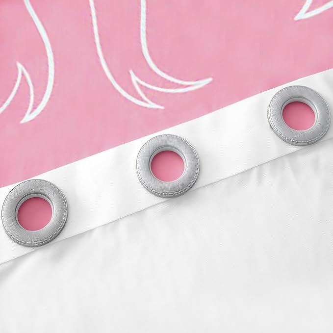 Feelyou Cute Bowknot Room Darkening Blackout Curtain Boys Girls (2 Panels, 42 x 84 Inch) Pink Girls Bow Curtains for Bedroom Living Room Bow Blackout Curtains Kawaii Window Treatments