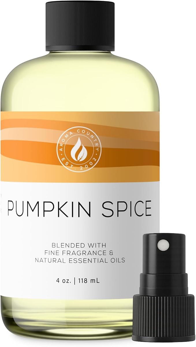 Aroma Country Pumpkin Spice Luxury Diffuser Oil Refill (4 Fl Oz) | Hotel-Inspired • Long-Lasting Home Fragrance • for Aromatherapy, Reed Diffusers, Diffuser Machines & Room Sprays