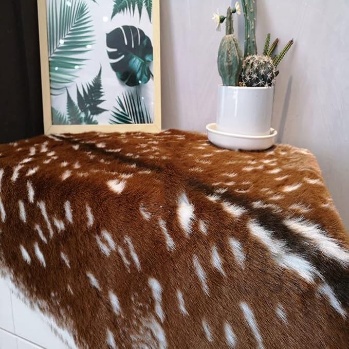 Faux Cowhide Area Rug, Sika Deer Printed Hide Rug Animal Print Rug Faux Fur Area Rugs Carpet for Home Office Livingroom Bedroom