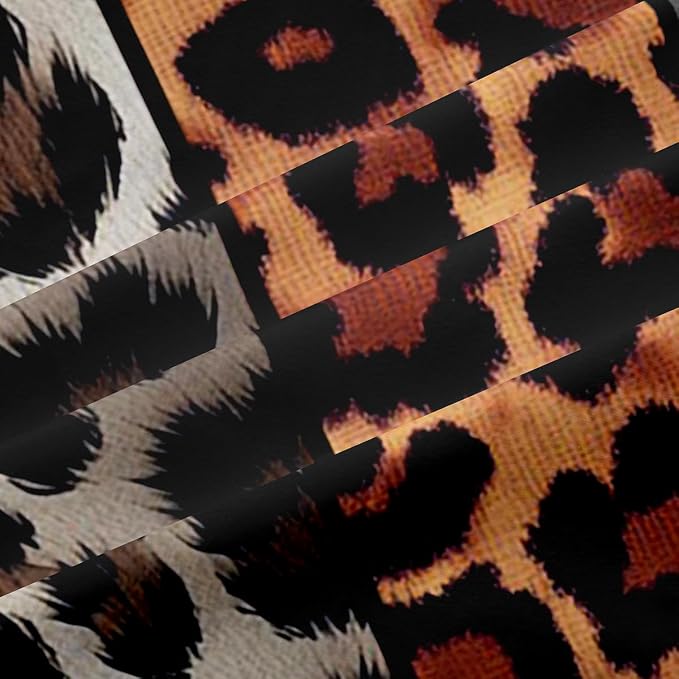 Feelyou Leopard Curtains for Bedroom Living Room Wild Animals Print Blackout Darkening Drapes Cheetah Window Treatments, 2 Panels 52 x 63 Inch Safari Room Decor