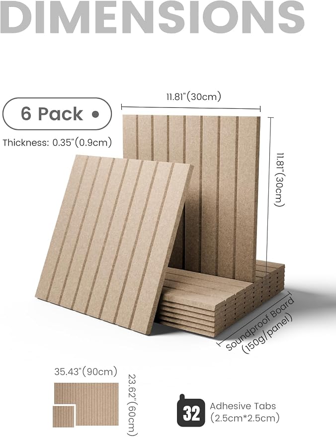 Fluxynara Large Felt Bulletin Board 36"x24" Cork Board Alternative - 6 Pack with 32 Safe Removable Adhesive Tabs, Cork Boards for Walls for Home Office Classroom Pin Board-Taupe
