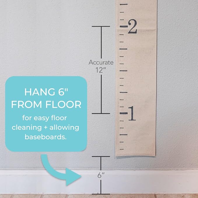Growth Chart for Wall - Canvas Fabric Natural Color - Big Brother Big Sister Gift Children Height Chart Measure Childs Growth Kids Room Decor Nursery Wall Ruler and Pen