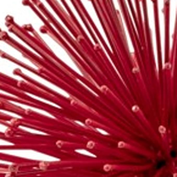 Modern Day Accents 5267 Erizo Urchin Small Red Sphere, Coffee Table Room Decor, Shelf Starburst Centerpiece, Spike Ball Decoration, Home, 6" D
