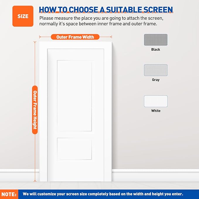 MAGZO Customized Magnetic Screen Door, Sturdy Custom Magnets Double Mesh Door Screen Curtain with Full Frame Hook & Loop for Entrance