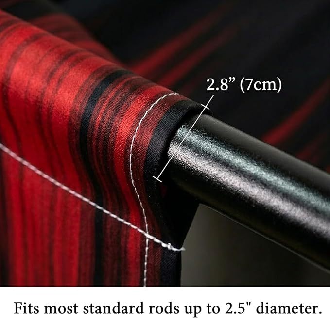 AAtter Red Black Window Curtains, Room Darkening, Rod Pocket 42" W x 63" L | Burgundy Ombre Gothic Drapes, Dark Modern High Precision Fabric, Abstract Anime, 2 Panels Cool Bedroom Decor for Men