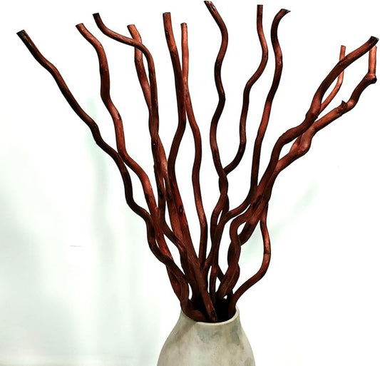 14-15 Pcs Dried Curly Willow Branches, 21-23 Inch Natural Dried Plants Decorative Branches Sticks for DIY Crafts, Vases Wedding Home Décor, Brown