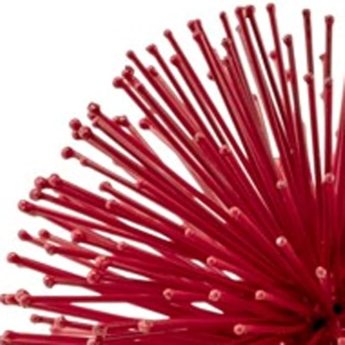 Modern Day Accents 5267 Erizo Urchin Small Red Sphere, Coffee Table Room Decor, Shelf Starburst Centerpiece, Spike Ball Decoration, Home, 6" D