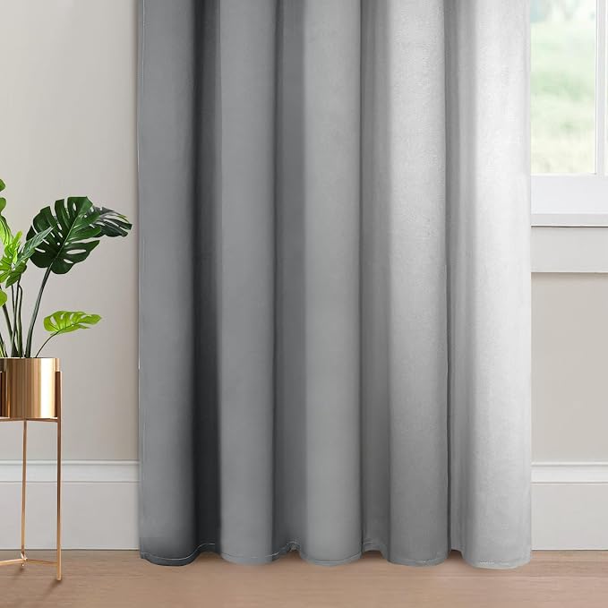 Yakamok Ombre Curtains Grey and Greyish White for Living Room,70Wx84L | Room Darkening Curtains 84,Thermal Insulated Gradient Color Drape,Light Blocking Grommet Window Curtains for Bedroom,2 Panels