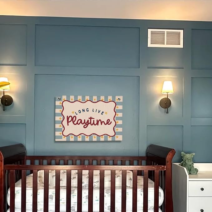 Playroom Wall Decor, Play Room Wall Decor for Nursery, Toddler Playroom Decor Hanging Linen Banner 20x30 Inch
