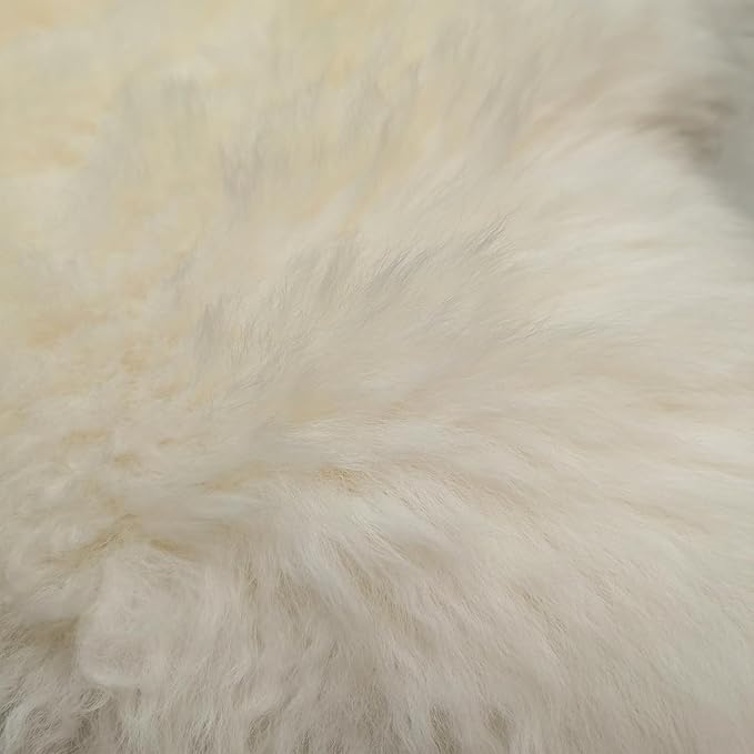 Kopal Genuine Australian Sheepskin Rug, Real Lambskin Area Rug, 2.1x3.2 ft Single Pelt, Natural White