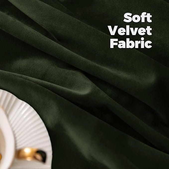 BGment Olive Green Velvet Curtains 78 Inches Long for Bedroom, Super Soft Thermal Insulated Blackout Velvet Curtains Noise Reduce Back Tab Rod Pocket Drapes for Living Room, 2 Panels, 52 x 78 Inch