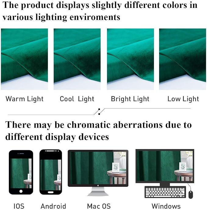StangH Emerald Green Velvet Curtains 108 inches Rod Pocket, 2 Panels | 300GSM Rich Velvet, Holiday Christmas Decor, Thermal Insulated, Privacy Protect, Noise Absorb, Living Room