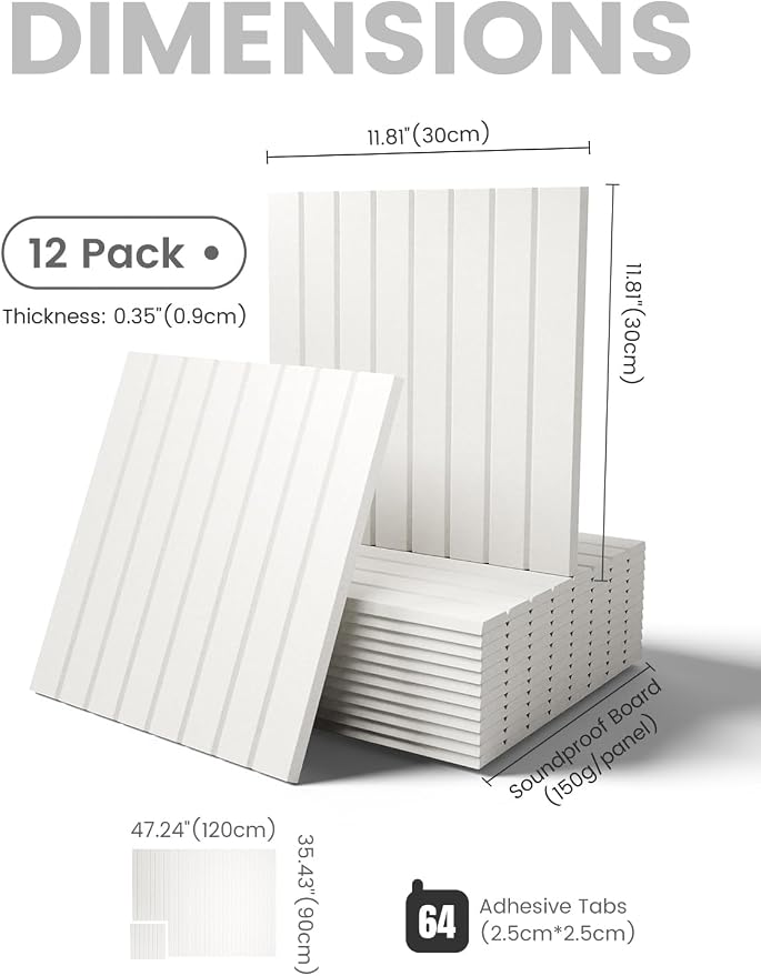 Fluxynara Large Felt Bulletin Board 48" x 36" Cork Board Alternative-12 Pack with 64 Safe Removable Adhesive Tabs, Cork Boards for Walls Cork Board for Home Office Classroom Pin Board -Milky White