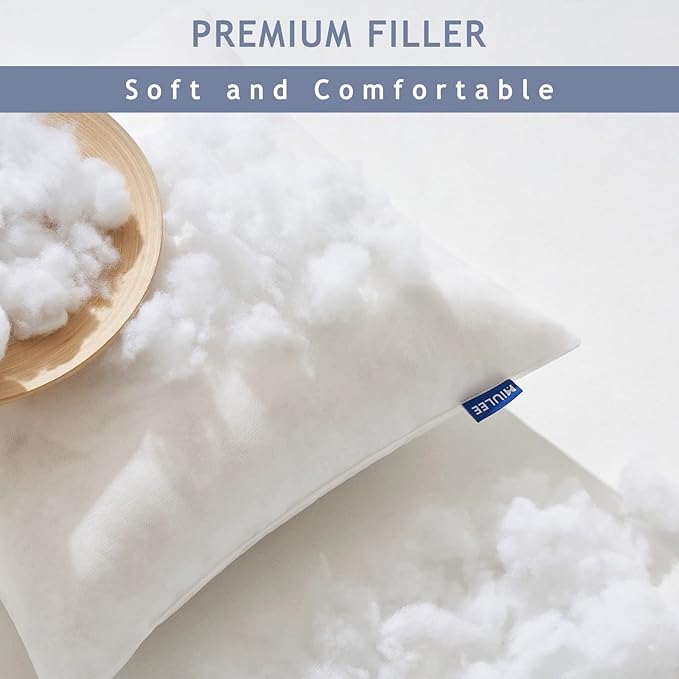 MIULEE 14x20 Pillow Inserts Set of 2, Rectangle Decorative Throw Pillow Premium Fluffy Lumbar Pillow Forms Sham Stuffer for Living Room Sofa Couch Bed