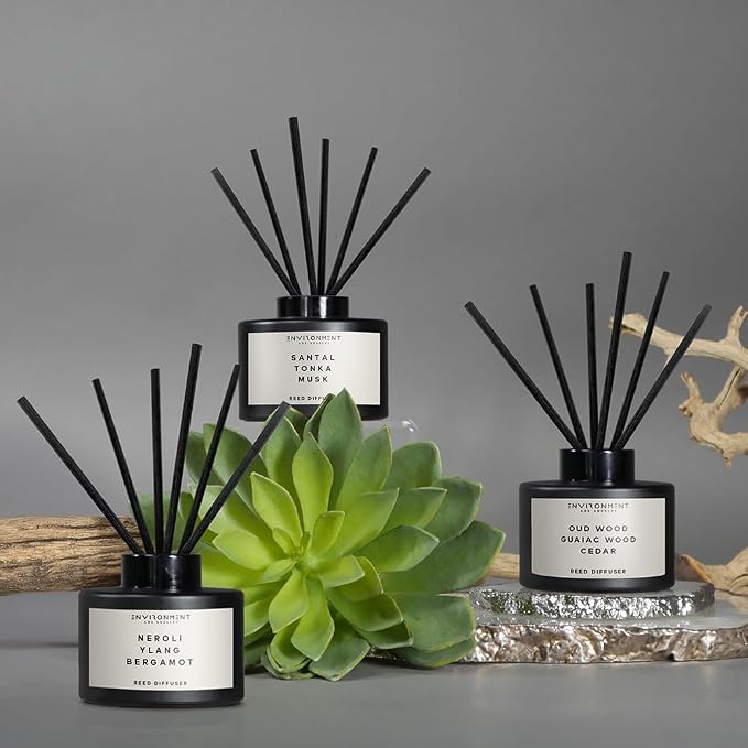 Environment Inspired by 5-Star Resort EDT Reed Diffuser, 200ml Luxury Scented Reed Diffuser Aromatherapy (Blonde Woods | Rose | Black Fig) Reed Diffusers for Home, Diffusing Oil, Home Fragrance