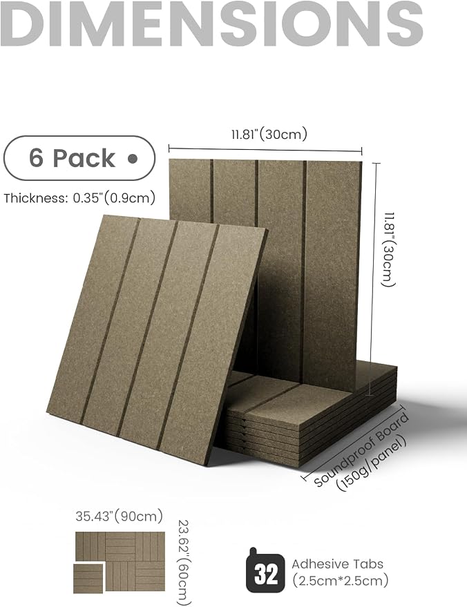 Fluxynara Large Felt Bulletin Board 36"x24" Cork Board Alternative - 6 Pack with 32 Safe Removable Adhesive Tabs, Cork Boards for Walls for Home Office Classroom Pin Board-Earth Brown