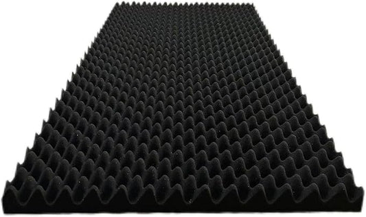 1 Pack Egg Crate Foam Sound Proof Foam Panels for Walls,48''X24''X2'' inch Acoustic Panels, high-Density Fireproof soundproof Wall Panels, Professional Acoustic Treatment (Black)