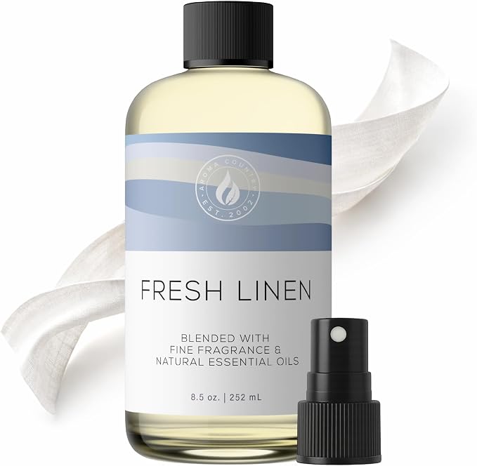 Aroma Country Fresh Linen Luxury Diffuser Oil Refill (8.5 Fl Oz) | Hotel-Inspired • Long-Lasting Home Fragrance • for Aromatherapy, Reed Diffusers, Diffuser Machines & Room Sprays
