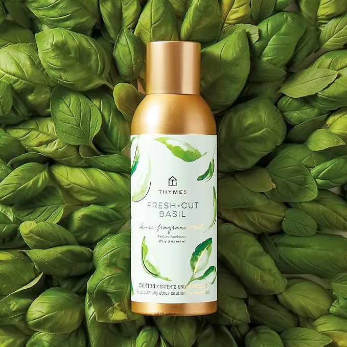 Thymes Home Fragrance Mist – Room Air Fresheners for Home Long Lasting – Air Freshener Spray – Premium Home Fragrance with Notes of Fresh Basil, Tomato Leaf & Delicate Sage (Fresh-Cut Basil, 3 oz)