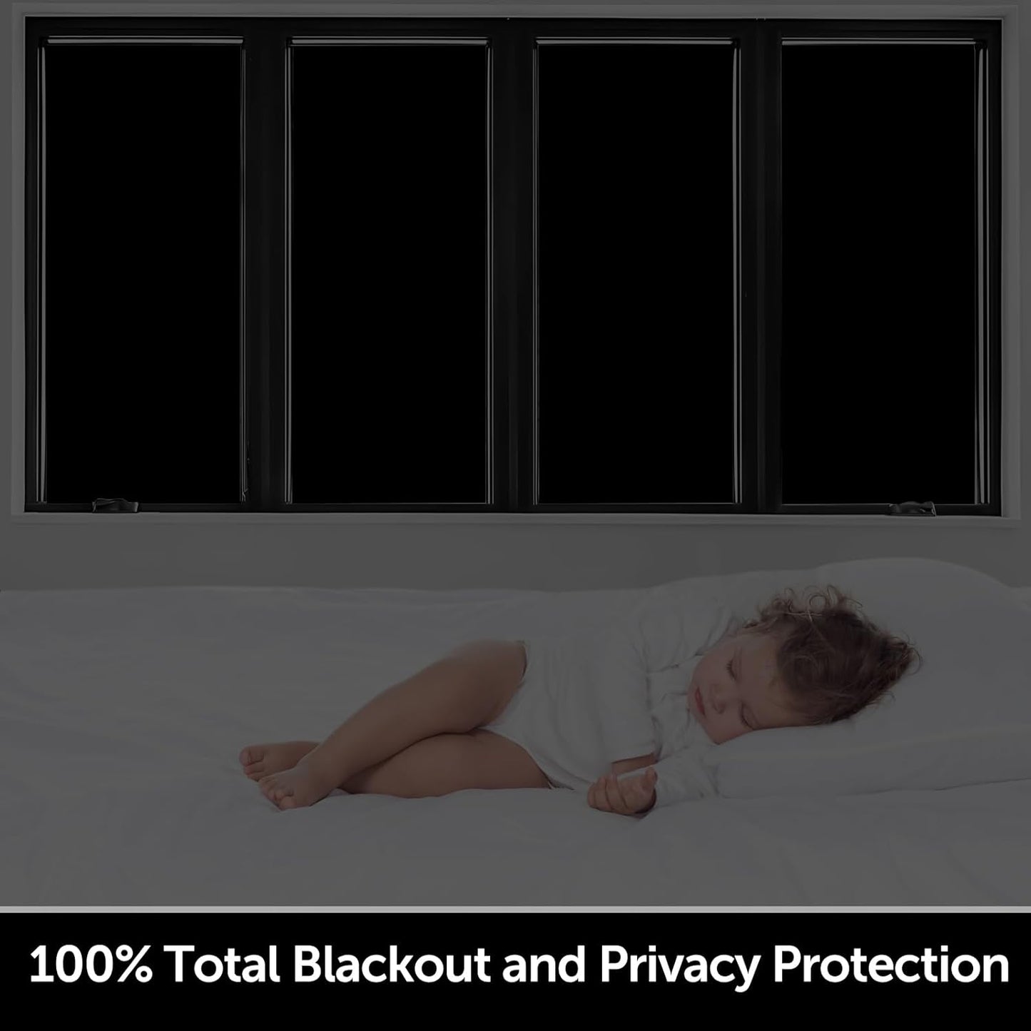 HIDBEA Mirror Blackout Window Film,100% Light Blocking Room Darkening Window Privacy Film,Mirror Glass Window Film Heat Control,Removable Window Cover Tint for Day Sleep(Mirror Black,23.6in x 6.5ft)