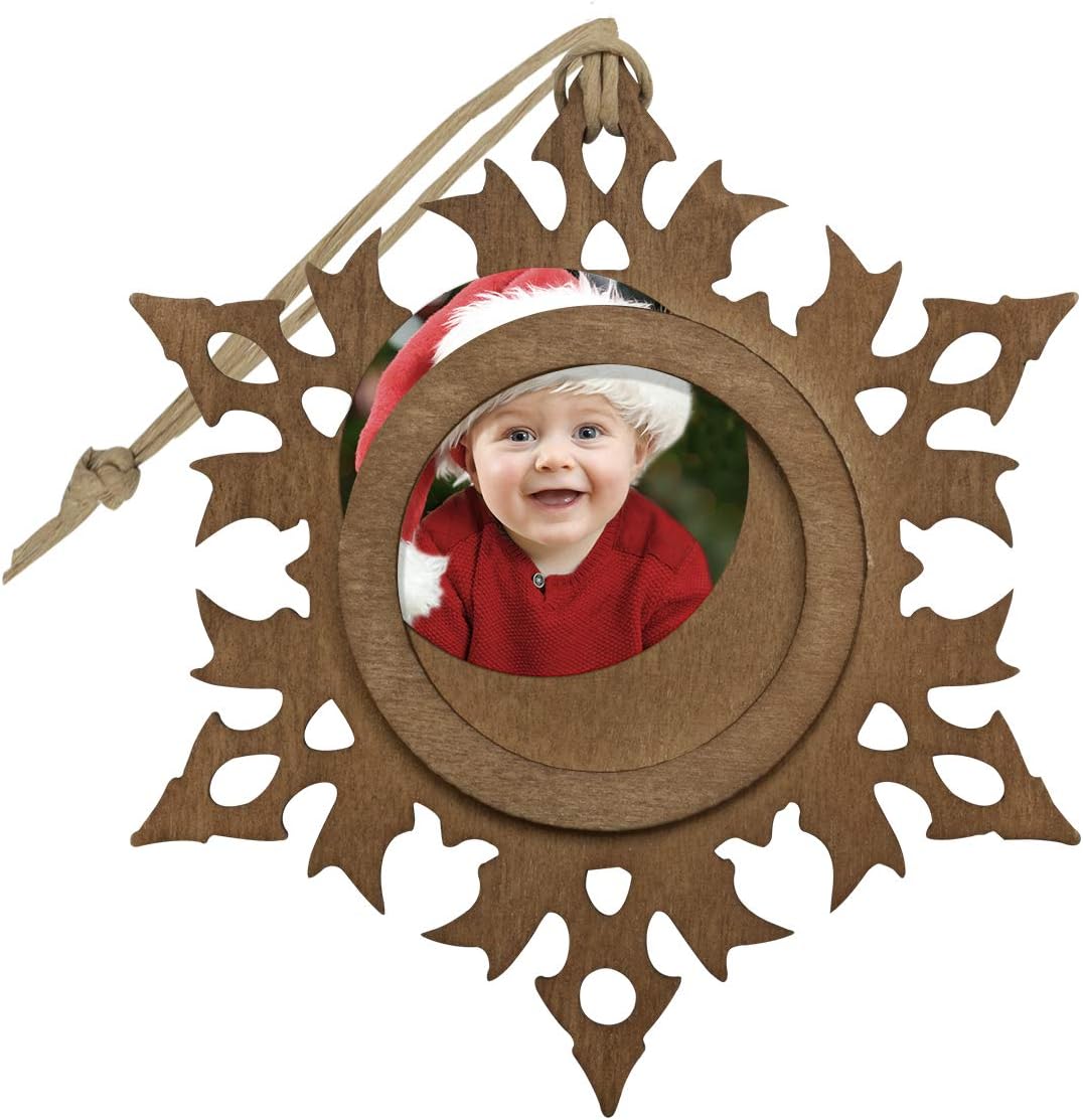 Wood Snowflake 1.5" Photo Ornaments - Pack of 10