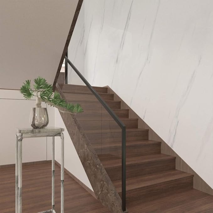 Large White Marble Granite Wallpaper Peel Stick Thicken 31.5x591inch Waterproof Furniture Sticker Self-Adhesive Contact Paper Marble Vinyl Wrap for Countertop Fireplace Backsplash DIY Wall Sticker