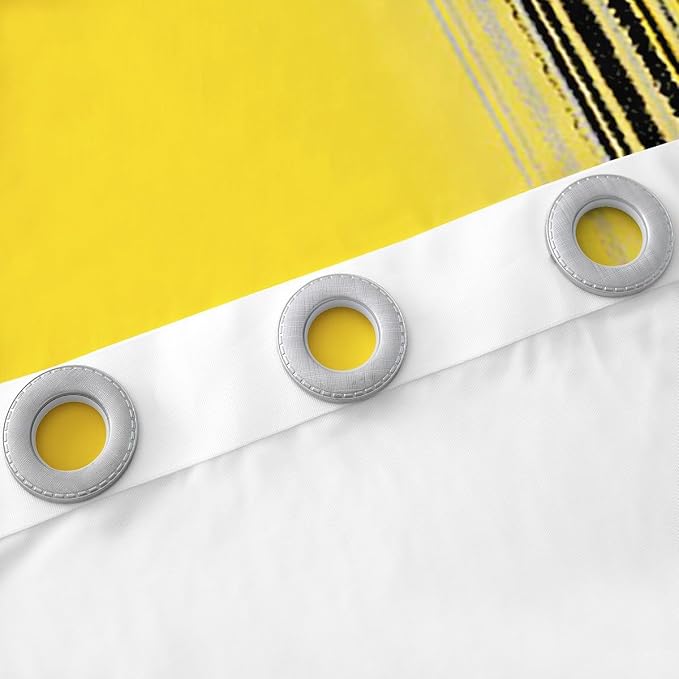 jejeloiu Yellow and Black Curtains for Bedroom Living Room (2 Panels, 52 x 96 Inch) Modern Art Blackout Curtains for Kids Adults Messy Rust Darkening Drapes Gradient Stryle Window Treatments s