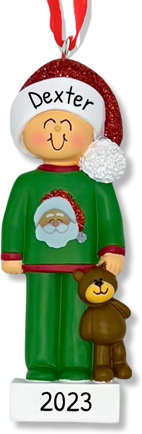 Personalized 2nd Christmas Boy Tree Ornament 2024 - Baby Child Hold Heart Second - Free Customization