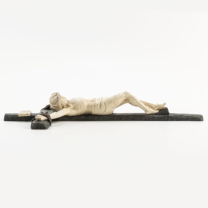 DevotedWalls 14" H Catholic Realistic Crucifix for Wall,Realistic Jesus Chirst Cross for Church, Chapels and Home,Catholic Wound Crucifix for Wall Hanging,Realistic Cross for Home(Black and White Color)
